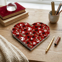Coquette Crimson Red and White Bows Heart Spiral