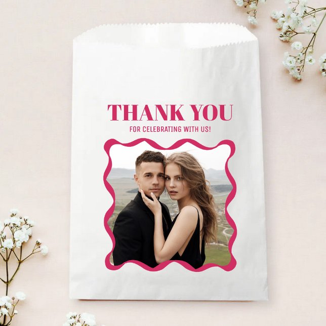 Coquette Curvy Ribbon Retro Wedding Favor Bag (Creator Uploaded)