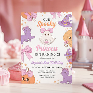 Coquette Cute Halloween 2nd Birthday Invitation