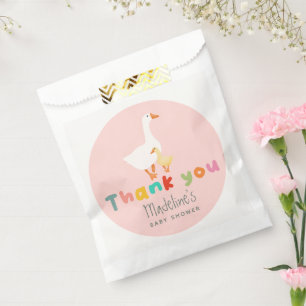 Coquette Cute Pink Silly Goose Baby Shower Favor Bag