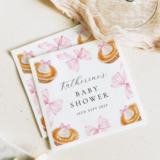 Coquette Cutie Pie Baby Shower Paper Napkin (Creator Uploaded)