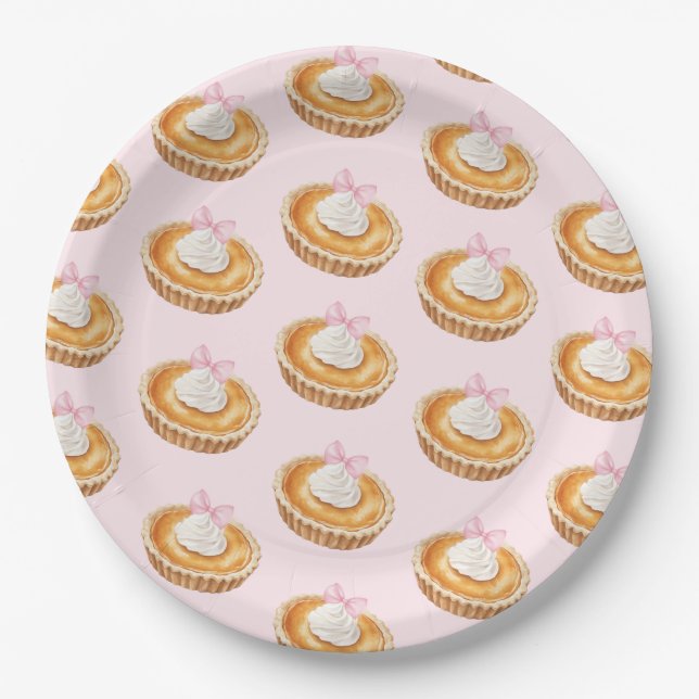 Coquette Cutie Pie Baby Shower Paper Napkin Plates (Front)