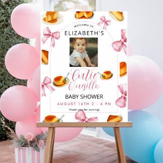 Coquette Cutie quesillo Sweet Pink Bow Baby Shower Foam Board