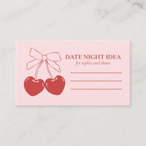Coquette Date Idea Bridal Shower Invitation Card