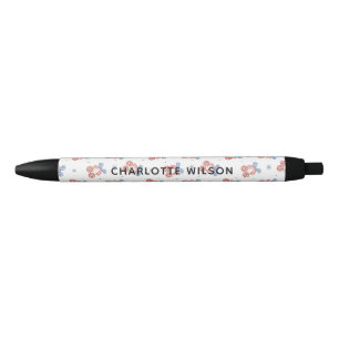Coquette Disco Cherry Bow Script Name Monogram Pen