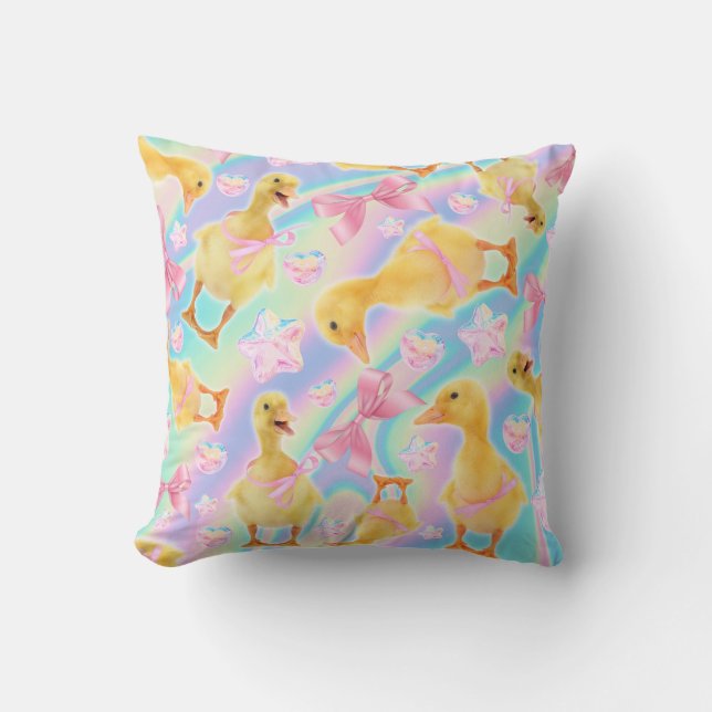 Coquette Duckling Throw Pillow (Front)