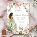 Coquette Enchanted Forest Sage Blush Pink Sweet 16 Invitation<br><div class="desc">Coquette Enchanted Forest Sage Blush Pink Sweet 16 Invitation,  Floral Butterfly Sweet 16th Invite</div>