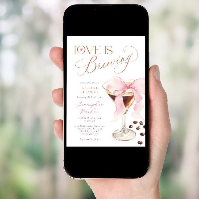 Coquette Espresso Martini Bridal Shower  Invitation (Front Digital)