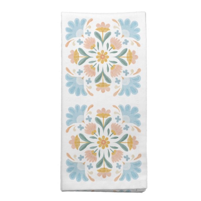Coquette Fiesta Talavera Tile Cloth Napkin (Folded)