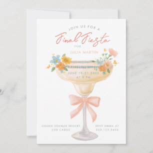 Coquette Final Fiesta 3 Day Itinerary Bachelorette Invitation