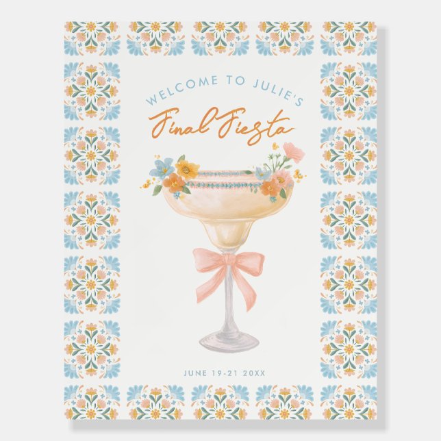 Coquette Final Fiesta Bachelorette Welcome Sign (Front)