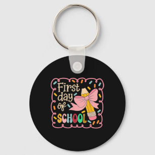 Coquette First Day Of School1  Keychain