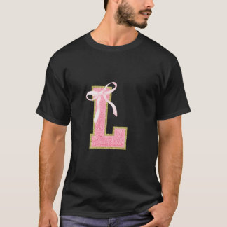 Coquette First Initial Letter L Preppy Girly Girl  T-Shirt