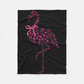 Coquette Flamingo Heart Cute Pink Valentine's Day  Fleece Blanket