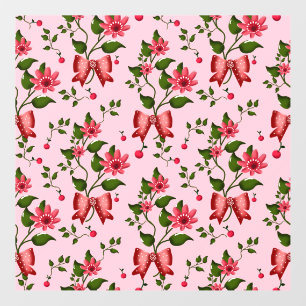 Coquette floral Bow Pattern Wallpaper Wall Decal