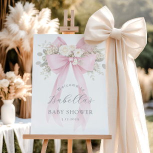 Coquette Floral Pink Baby Girl Shower Welcome Foam Board