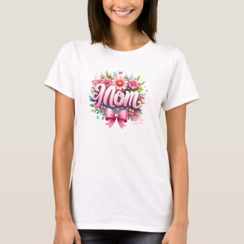 Coquette floral wreath spring blush Mothers Day T_Shirt