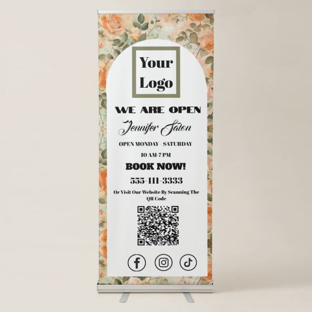 Coquette Flowers Opening Hours  Retractable Banner (Front)