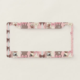 Coquette Football Bows Leopard Pattern (10) License Plate Frame
