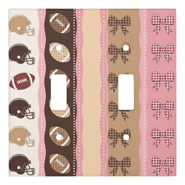 Coquette Football Bows Leopard Pattern (10) Light Switch Cover (Front)