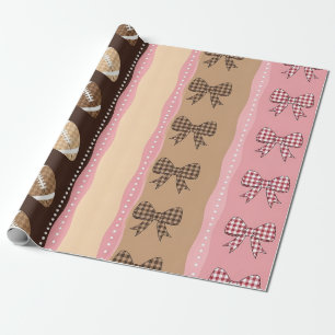 Coquette Football Bows Leopard Pattern (10) Wrapping Paper
