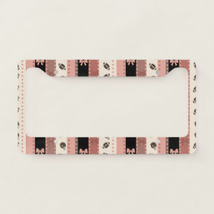 Coquette Football Bows Leopard Pattern (11) License Plate Frame