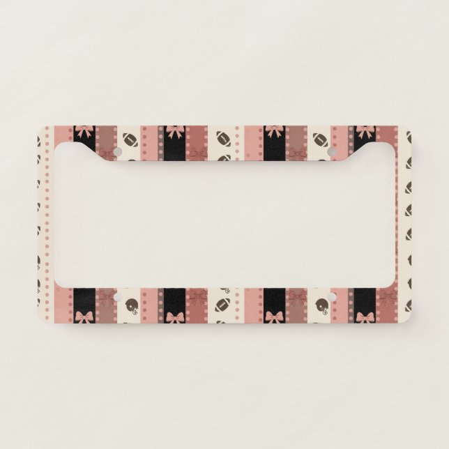 Coquette Football Bows Leopard Pattern (11) License Plate Frame (Front)