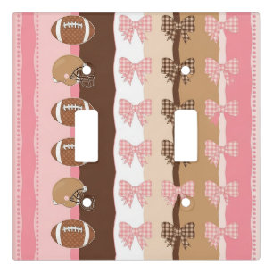 Coquette Football Bows Leopard Pattern (11) Light Switch Cover