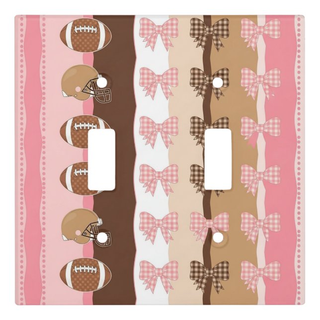 Coquette Football Bows Leopard Pattern (11) Light Switch Cover (Front)
