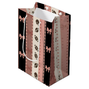 Coquette Football Bows Leopard Pattern (11) Medium Gift Bag
