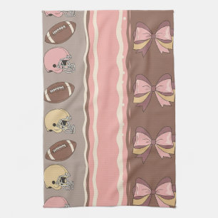 Coquette Football Bows Leopard Pattern (12) Kitchen Towel