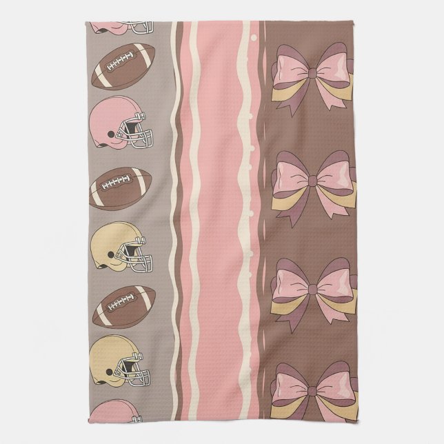 Coquette Football Bows Leopard Pattern (12) Kitchen Towel (Vertical)