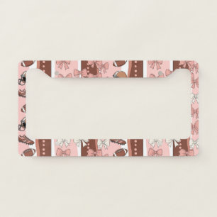Coquette Football Bows Leopard Pattern (12) License Plate Frame