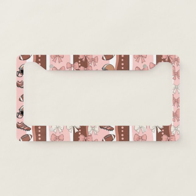 Coquette Football Bows Leopard Pattern (12) License Plate Frame (Front)