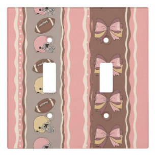 Coquette Football Bows Leopard Pattern (12) Light Switch Cover