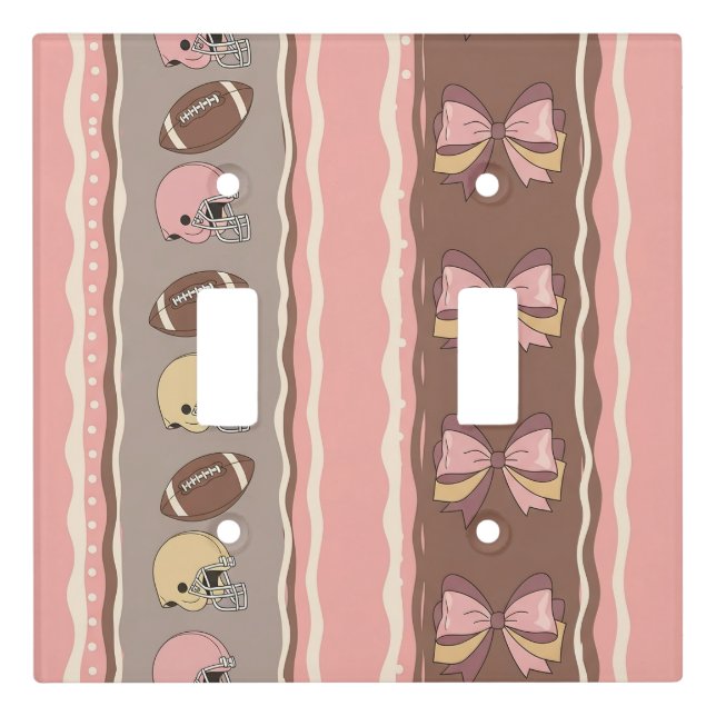 Coquette Football Bows Leopard Pattern (12) Light Switch Cover (Front)