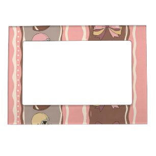 Coquette Football Bows Leopard Pattern (12) Magnetic Frame