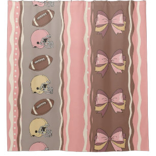 Coquette Football Bows Leopard Pattern (12) Shower Curtain