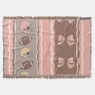 Coquette Football Bows Leopard Pattern (12) Throw Blanket
