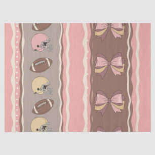 Coquette Football Bows Leopard Pattern (12) Tissue Paper