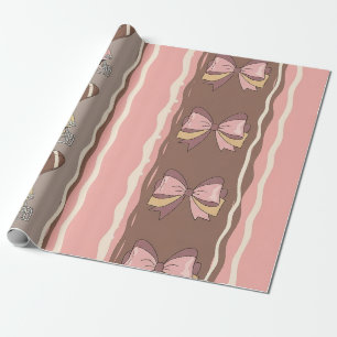 Coquette Football Bows Leopard Pattern (12) Wrapping Paper
