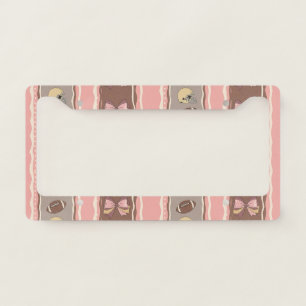 Coquette Football Bows Leopard Pattern (13) License Plate Frame
