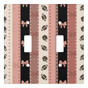 Coquette Football Bows Leopard Pattern (13) Light Switch Cover