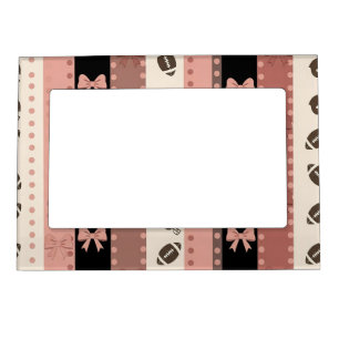 Coquette Football Bows Leopard Pattern (13) Magnetic Frame