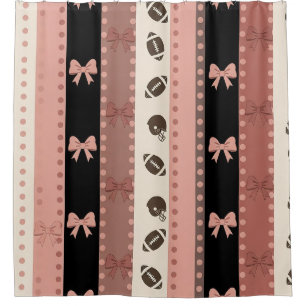 Coquette Football Bows Leopard Pattern (13) Shower Curtain