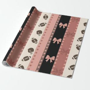 Coquette Football Bows Leopard Pattern (13) Wrapping Paper