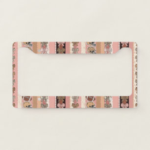 Coquette Football Bows Leopard Pattern (1) License Plate Frame