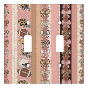 Coquette Football Bows Leopard Pattern (1) Light Switch Cover
