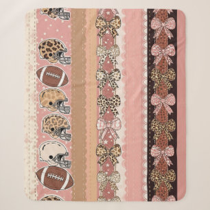 Coquette Football Bows Leopard Pattern (1) Sherpa Blanket