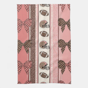 Coquette Football Bows Leopard Pattern (2) Kitchen Towel
